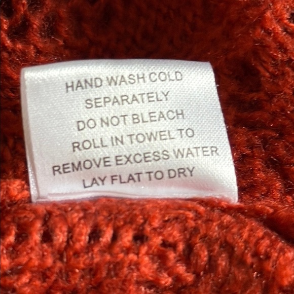 Modcloth Orange Crew Neck Sweater with Lace Detail - Picture 8 of 8